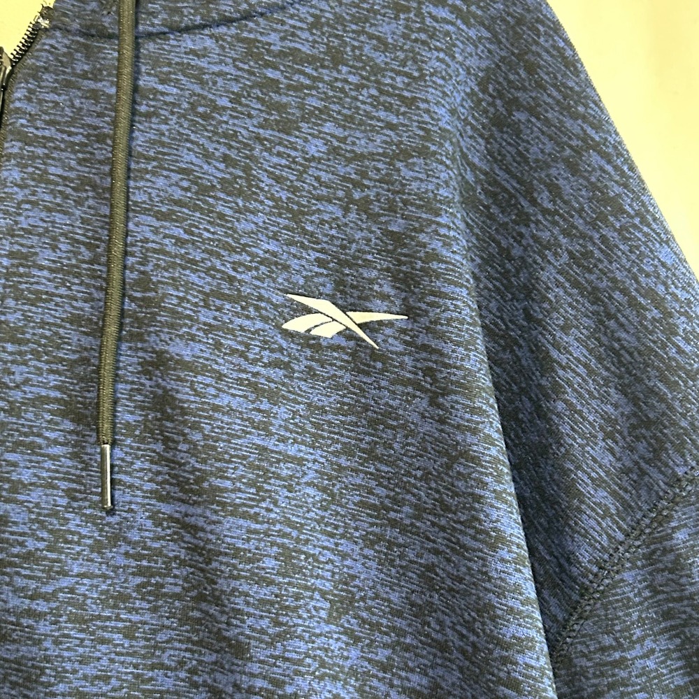 Reebok Mens 2XL Full‎ Zip Hoodie Jacket Blue Black Activewear Athletic
